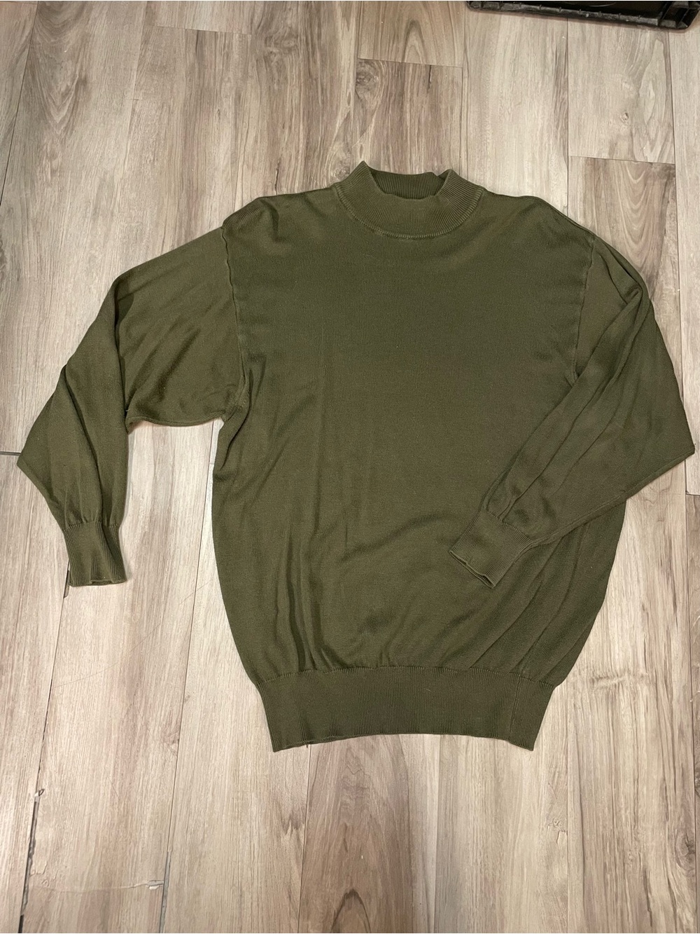 Cotton Olive Green Knit Skirt
